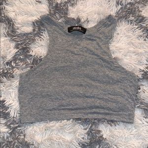 Light grey halter tank crop top